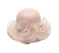 YANPINGJIA Organza Teeparty, mariage, bowler, femme, bibi Derby pour chapeau de soleil, église, bibi derby pour, Poudre de chair, taille unique
