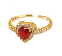 YANQSHM Bague Argent Pierre Précieuse, Bagues Naissance Sublimes Avec Pierres Précieuses Taillées Cœur Élégantes Ring Fiançailles Réglables Or Bijoux Cristal Étincelant Cadeau pour Femmes e