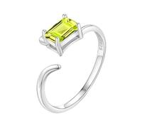 YANQSHM Bague Femme Argent 925, Bagues Argent Sterling 925 Avec Cristaux pour Femmes Fines Empilables Avec Pierres Précieuses Ouvertes et Réglables Oxyde Zirconium Promesses Fiançailles Mariage B