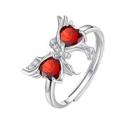 YANQSHM Bague Femme Argent Ajustable, Bague Papillon Argent Sterling 925 pour Femme Anneau Pierres Précieuses Naturelles Rayonnantes Réglable Cristal Vibrant Promesse Fiançailles Mariage Bijoux C