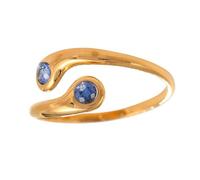 YANQSHM Bague Pierre Naturelle, Bague de Naissance Avec Pierre Précieuse Ronde Zircone de Couleur Vive Ajustable Alliance de Mariage Bijou Cristal Cadeau pour Femme et Homme Or et Saphir