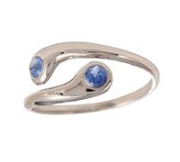 YANQSHM Bague Pierre PréCieuse, Bague de Naissance Avec Pierre Précieuse Ronde Zircone de Couleur Vive Ajustable Alliance de Mariage Bijoux Cristal Cadeau pour Femme et Homme Argent et Saphir