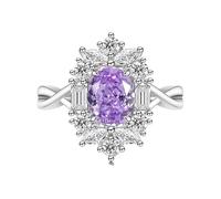 YANQSHM Bague Pierre Précieuse, Bagues Naissance Avec Pierre Précieuse Ovale Nœud Celtique Alliance Fiançailles Réglable Promesse Cristal Étincelant Bijoux Cadeau pour Femmes et Hommes Améthy