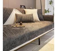 YANQSHM Housses de Coussin Décoratives 45 X 45 Cm,Rayures Chenille,45 X 45 Cm,avec Fermeture Éclair Invisible,pour Canapé-Lit,Salon,Chambre À Coucher,Gris Foncé,Taie d'oreiller 30 X 50 Cm