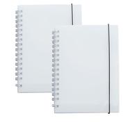 Yansanido Lot de 2 cahiers à spirale (format A6 6,3 x 14 cm) 160 pages (80 feuilles) 100 g/m² Papier à pois épais avec couverture rigide en plastique transparent (A6 6,3 x 14 cm) - Grille 2 pièces