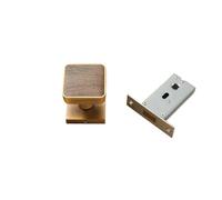 YANSHUYU Poignee De Porte Interieur Poignée de porte Push Pull en bois, carré moderne, intérieur, poignée meuble coulissant, bouton minimaliste simple face Verrou Porte(Brown)