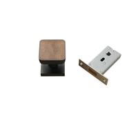 YANSHUYU Poignee De Porte Interieur Poignée de porte Push Pull en bois, carré moderne, intérieur, poignée meuble coulissant, bouton minimaliste simple face Verrou Porte(Black)