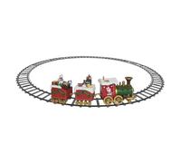 YANSYUAN Train de village de Noël musical et animé lumineux à piles - Décoration de Noël pour accessoires de fête, décorations de festival