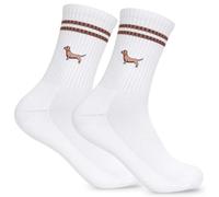 YANSYUN Dachshund Socks Chaussettes teckel cadeau pour les propriétaires de chiens Chaussettes teckel brodées 36-45 chaussettes de tennis