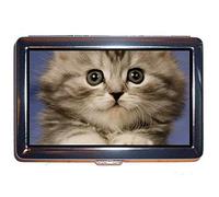 Yanteng Étui à cigarettes en acier inoxydable, motif chaton tigre, animal chat, étui de protection pour cartes de crédit 0248