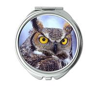 Yanteng Made Miroir de poche portable avec grands yeux hiboux et oiseaux