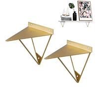 Yanty Équerre Étagère Mural,Équerre De Fixation Flottant en Métal,Industriels Support D'étagère,Accessoires Complets,Support D'étagère Triangle Dissimulé Bricolage,Ensemble De 2 Pièces,Noir,23x19cm