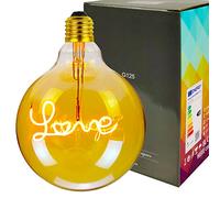 YANUODA Vintage ampoule LED G125 grand Globe 4 W Dimmable Alphabet Filament pendentif lampe de Table ampoule décorative ampoules 220 / 240V E27 (Love)