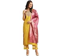 Yanustuti Ensemble Kurti indien pour femme avec dupatta ethnique prêt à porter Salwar Kameez Anarkali Kurta Set robe d'invité de mariage (jaune moutarde-1, XXL), Jaune moutarde., XX-Large