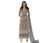 Yanustuti Salwar Kameez prêt à porter pour fête spéciale de l'Aïd indien ou pakistanais pour femme, Gris, M