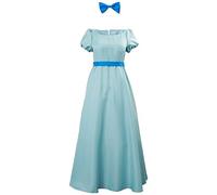 YANVS Robe de princesse d'Halloween pour adulte avec ceinture, nœud et parure de tête