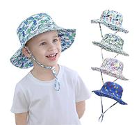 YANWANG Bébé Enfants Chapeau de Soleil Ajustable, Protection Solaire UPF 50+ Casquette de Plage pour Bambin Garçons Filles(Dinosaurs,0-6Months)