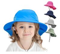 YANWANG Chapeau de Soleil Garçons Filles Eté Protection UPF 50+ Casquette à Large Bord Rabat de Cou Chapeau de Joueur de Plage (S:6-24 Mois,Bleu Royal)