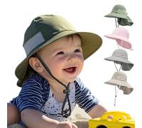 YANWANG Chapeau de Soleil Garçons Filles Eté Protection UPF 50+ Casquette à Large Bord Rabat de Cou Chapeau de Joueur de Plage (S:6-24 Mois,Vert Armée)