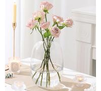 YANWE1 Grand Vase Rond en Verre Transparent, 25,4 cm de Haut, décoration d'intérieur Moderne, Parfait pour Salon, Table à Manger, Mariage, Bureau