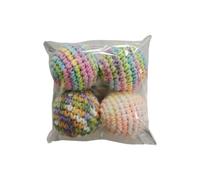 yanwuwa Balles de crochet lavables avec son, 4P | Sphères de jeu en fil pour chats d'intérieur, batte, roulement, mâchage, coups de pied