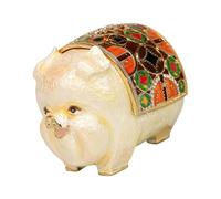 yanwuwa Boîte à bijoux artistique en alliage en forme de cochon avec | Finition émaillée vibrante avec sept techniques de glaçage de couleur pour et décoration de la maison