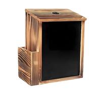 yanwuwa Boîte à courrier avec tableau noir pour églises fermes | Boîte de prière en bois dur avec métal et 50 cartes de commentaires incluses pour la maison et le travail
