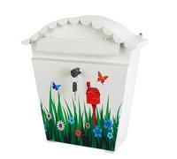 yanwuwa Boîte aux lettres à suspendre robuste et résistante aux intempéries avec oiseaux et feuillages en fer pour terrasse, cour, style cottage artistique