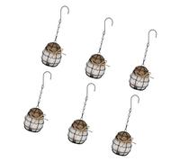 yanwuwa Boule de nidification stable en fer avec doublure douce pour jardin | Cages à oiseaux suspendus résistants à la rouille pour une utilisation dans le jardin Abri à oiseaux en métal stable et