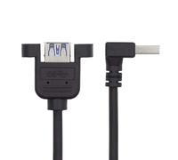 yanwuwa Câble d'extension USB 3.0 rapide 5 Gbit/s à angle droit/adaptateur tête droite mâle vers femelle Fixation sécurisée Oreilles design