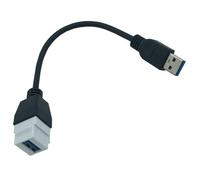 yanwuwa Câble USB 3.0 A femelle vers mâle Adaptateur d'insertion pour prise murale Plaque frontale Montage sur panneau