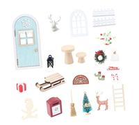 yanwuwa Collection miniature de décoration de porte | Accessoires de scène de vacances avec résine en bois pour affichage de table, mises en page à petite échelle