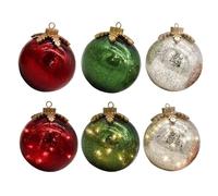 yanwuwa Décoration de Noël en verre incassable en polyéthylène glycol - Fonctionnement à piles - Texture pince à linge - Pour décoration de table, festival, décoration de Noël moderne