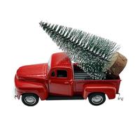 yanwuwa Décorations de Noël pour camion, camionnette, camion, décoration de ferme, plateau à étages, centres de table, décoration d'intérieur, pick-up en métal, modèle de voiture avec couronne/arbre