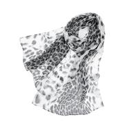 yanwuwa Écharpe imprimée léopard légère en polyester polyvalent accessoire pour femme élégant motif léopard châle en polyester doux, XQ517 noir, 160x50cm