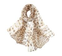 yanwuwa Écharpe imprimée léopard légère en polyester polyvalent accessoire pour femme élégant motif léopard châle en polyester doux, XQ517 jaune, 160x50cm