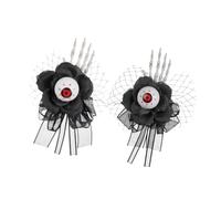 yanwuwa Ensemble de fleurs de poignet pour le jour des morts | Accessoire floral gothique pour cosplay, fête à thème et décoration de scène pour mariage sombre et spectacle de théâtre
