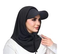 yanwuwa Ensemble de protection cou et chapeau pour le cyclisme et les sports de plein air avec tissu polyester léger, Noir , Taille unique