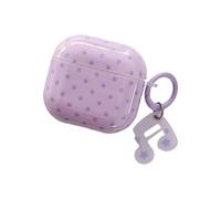 yanwuwa Étui de chargement pour écouteurs Airpods1 2 | Coque en TPU divisée en 2 parties avec motif à pois, accès au port avant pour le transport quotidien et les trajets
