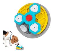 yanwuwa Gamelle rotative pour chien 3 étapes avec couvercle poussoir Jaune | Distributeur de nourriture interactif pour chien avec base antidérapante pour un repas amusant, couvercles de grande capacité