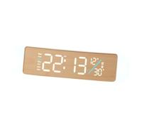 yanwuwa Horloge numérique avec veilleuses doubles alarmes grain de bois