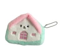 yanwuwa Little House - Porte-monnaie pour jouets - Petit portefeuille en peluche pour filles - Sac de rangement pour écouteurs - Pour enfants, blanc/vert