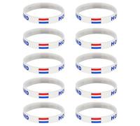 yanwuwa Lot de 10 bracelets en silicone lumineux avec drapeaux de pays 2026, idéal pour les cadeaux et les fêtes, bracelets sur le thème du drapeau international, One Size, Silicone