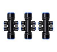 yanwuwa Lot de 2/3/8 répartiteurs d'irrigation goutte à goutte 6 voies 6,35 mm pour tuyau d'arrosage de jardin extérieur Accessoires d'économie d'eau