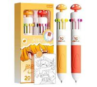 yanwuwa Lot de 2 stylos multicolores pour journal intime 10 couleurs en 1 | Pour les artistes, les étudiants, les journaux quotidiens, prendre des notes, code couleur, pointe de 1 mm pour carnet de