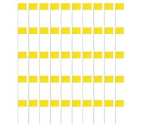 yanwuwa Lot de 50 drapeaux de délimitation en PVC à contraste élevé, jaune | Limites à contraste élevé pour les zones récréatives agricoles de jardinage, avec cartographie utilitaire et danger