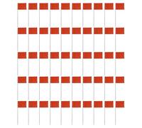 yanwuwa Lot de 50 drapeaux de délimitation en PVC à contraste élevé, rouge | Limites à contraste élevé pour les zones récréatives agricoles de jardinage, avec cartographie utilitaire et danger