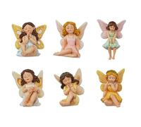 yanwuwa Lot de 6 figurines de fées artistiques pour une utilisation en extérieur Durabilité Sculpture de jardin Sculpture de jardin miniature Décoration de jardin Statue de fées