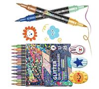yanwuwa Marqueurs acryliques à paillettes double couleur avec pointes de pinceau douces pour enfants, dessin et loisirs créatifs, stylos aquarelle