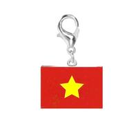 yanwuwa Pendentif drapeau en acier inoxydable, homard, argent W | Porte-clés pour chaîne de bijoux, petit profil, tenue quotidienne